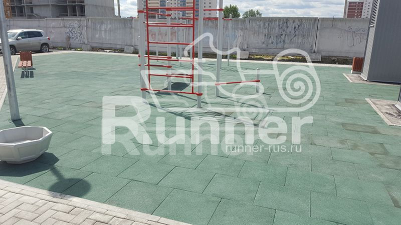 Резиновая плитка для детских площадок 1000х1000х45 мм