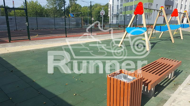 Резиновая плитка для детских площадок 1000х1000х45 мм