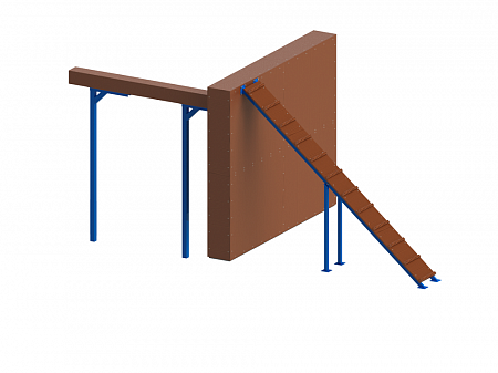 Элемент полосы препятствий Забор с наклонной доской