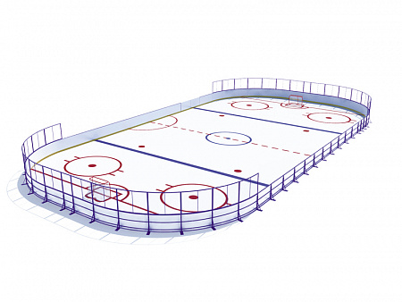 Хоккейная коробка 40х20 м борт 9 мм