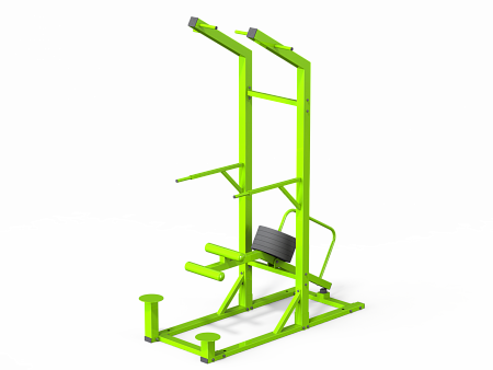 Уличный силовой тренажер для подтягивания и отжимания на брусьях с противовесом УТ 146