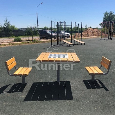 Уличный набор два стула и стол шахматный
