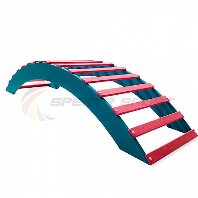 Мостик массажный из дерева (140х40х29 см) окрашенный